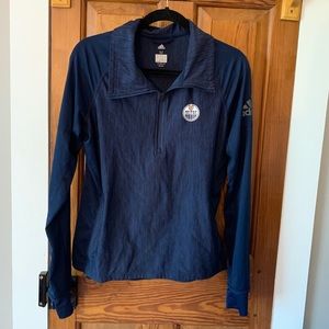 NWOT Adidas Climalite Oilers Quarter Zip